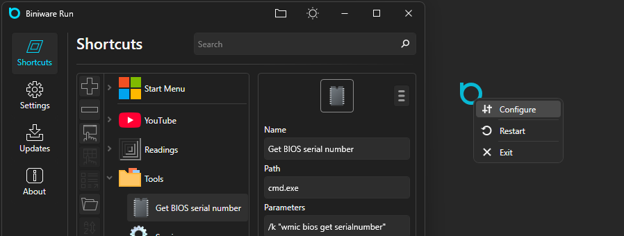 Biniware Run screenshot